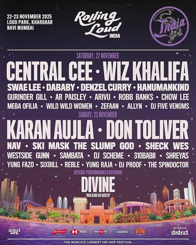 Rolling Loud India 2025: Wiz Khalifa, Central Cee, Hanumankind & Many Global Stars about to Perform in Mumbai