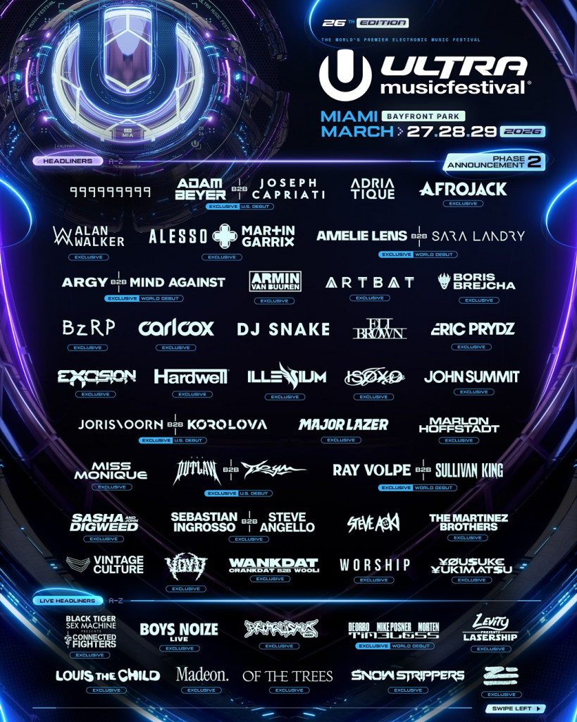 Ultra Music Festival 2026 Offers Exciting Lineup for Phase 2
