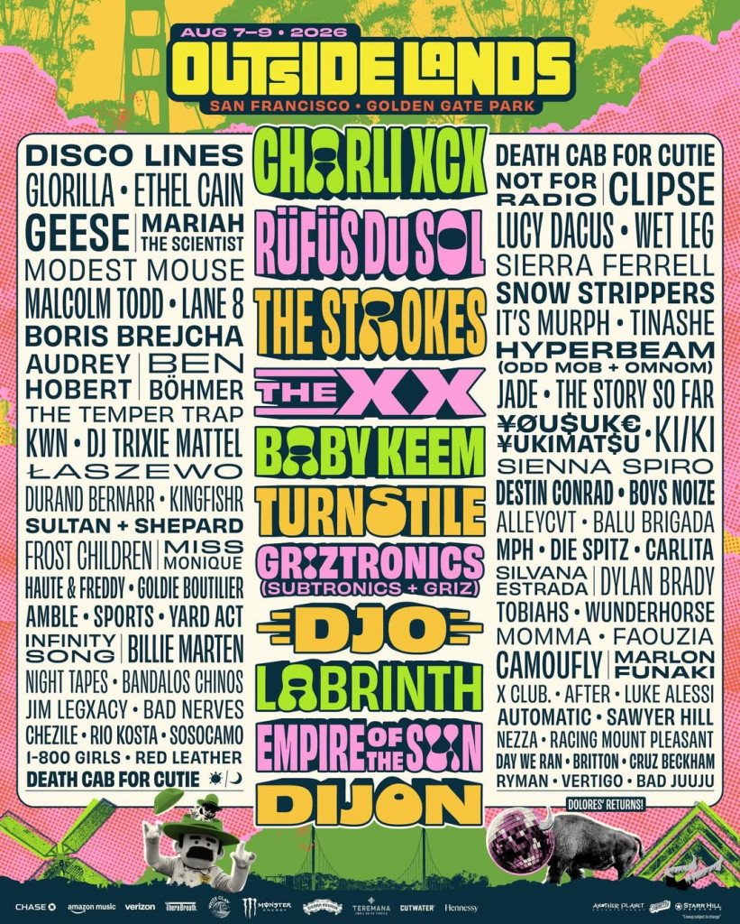 The Strokes, Charlie XCX, and Many Others are Scheduled to Perform at the Outside Lands 2026